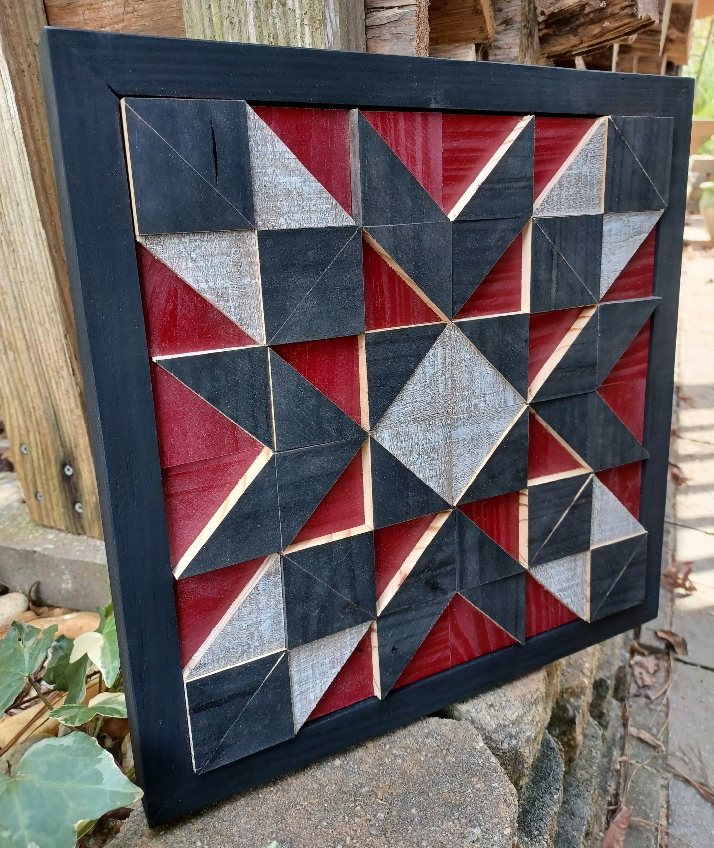 Wood Block Wall Art/small Wood Quilt Square/wall Decor Etsy