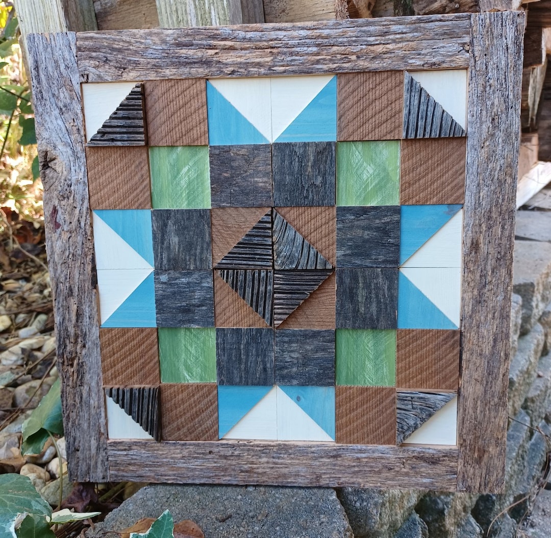 Wood Block Wall Art/small Wood Quilt Square/wall Decor Etsy