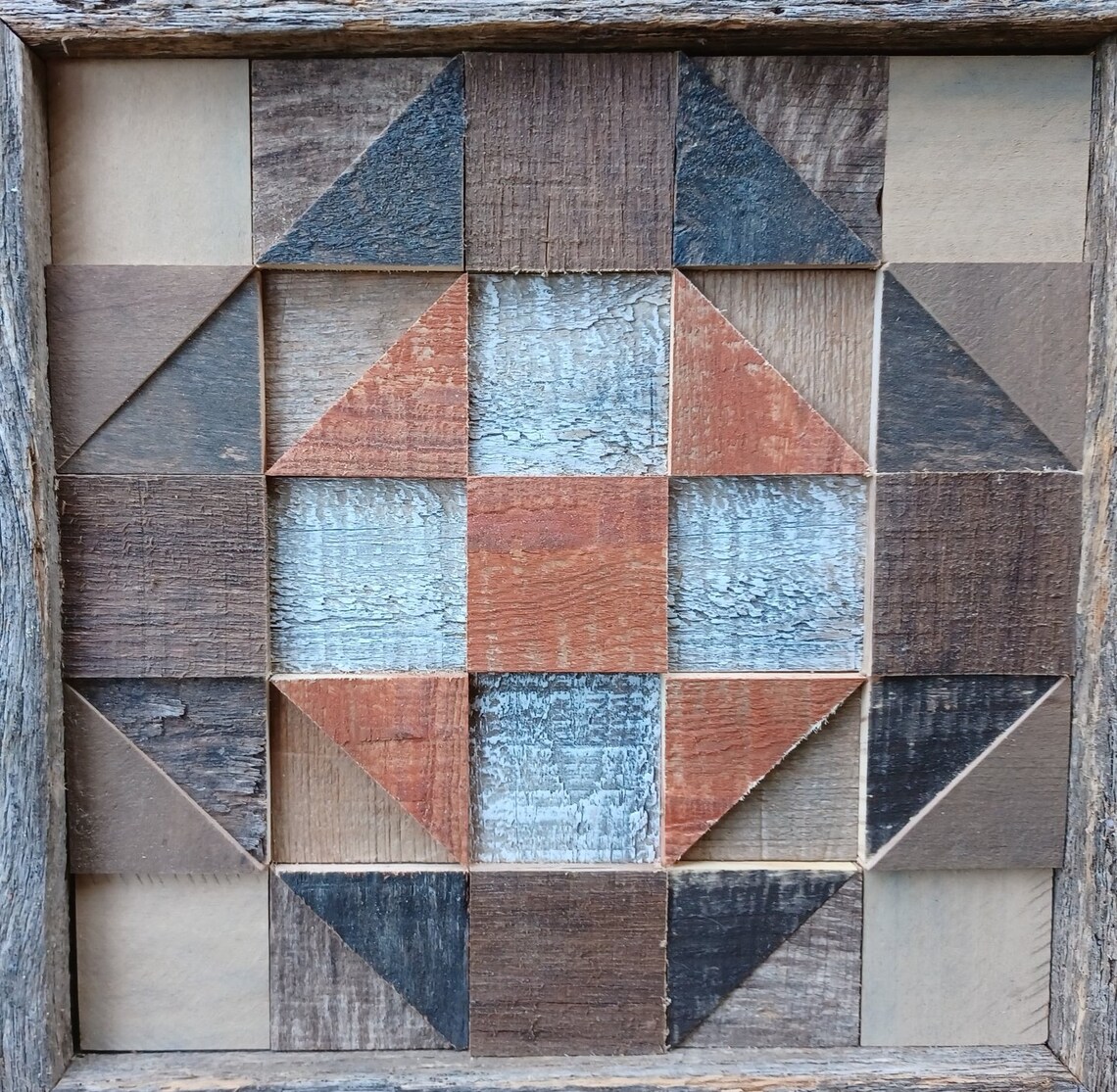 Wood Block Wall Art/small Wood Quilt Square/wall Decor Etsy