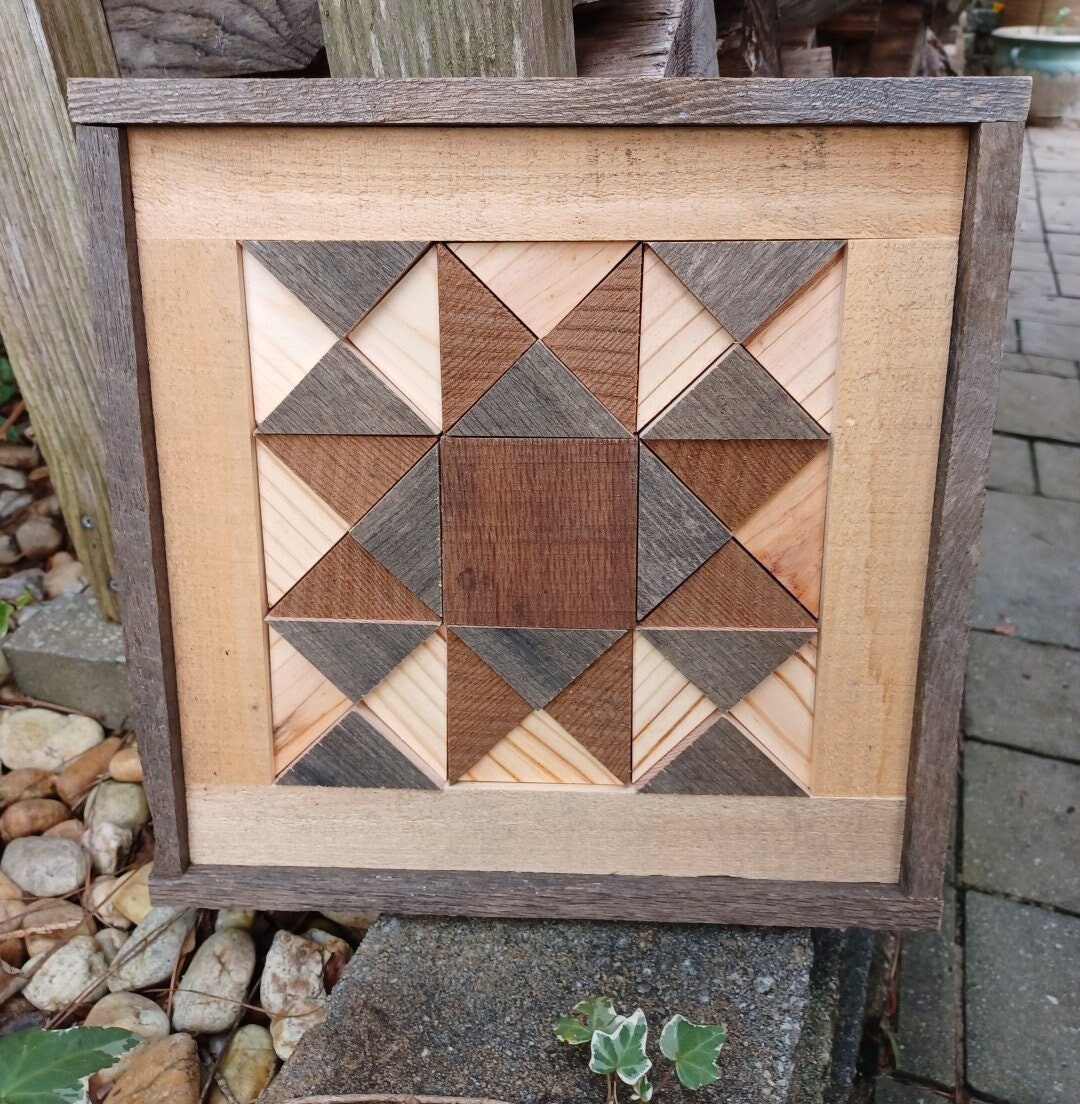 Wood Block Wall Art/small Wood Quilt Square/wall Decor Etsy