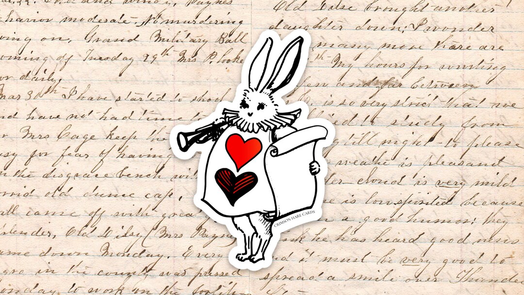 White Rabbit Sticker: Alice in Wonderland Vinyl Decal - Etsy