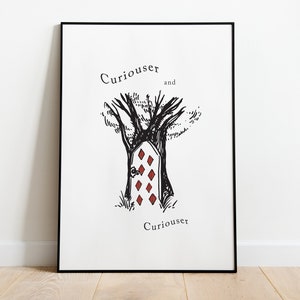 Stampa artistica di Alice nel paese delle meraviglie, design di diario con citazioni di ispirazione vintage, inserto per cartolina digitale, decorazione da parete per la casa, regalo