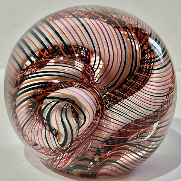 Beautiful Art Glass Paperweight Artist Signed