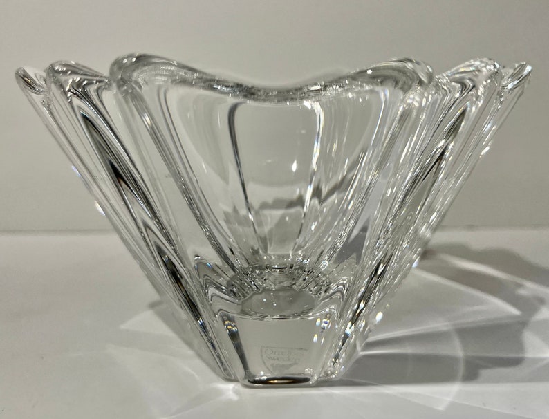 Vintage Orrefors Sweden tulip Crystal vase signed and stickered Bild 4