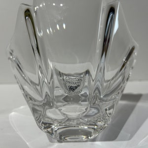 Vintage Orrefors Sweden tulip Crystal vase signed and stickered image 6