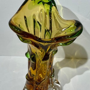 Vintage Czech Mstisov ‘Niagara’ Series Art Glass Vase Designed by Karel Zemek