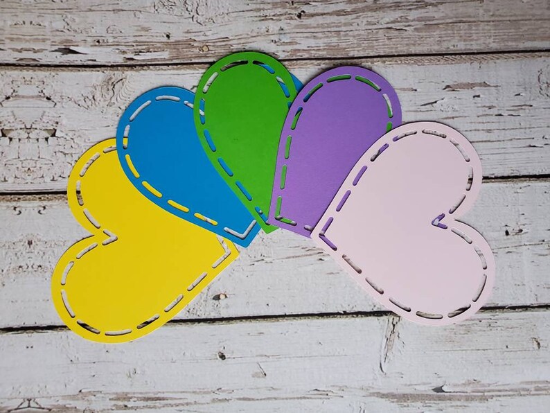 Heart Shaped Textured Cardstock Cutout 4 5 Etsy
