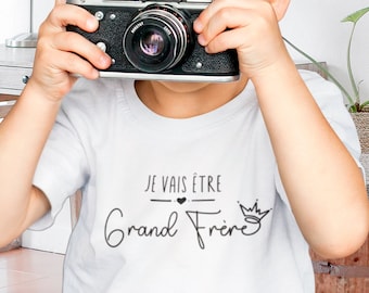 T-shirt futur grand frère, Annonce grossesse, Bientôt grand frère, T-shirt enfant je vais être grand frère