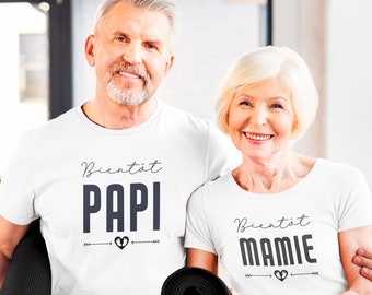 T-shirt Mamie, T-shirt Papi, Annonce grossesse grand parents