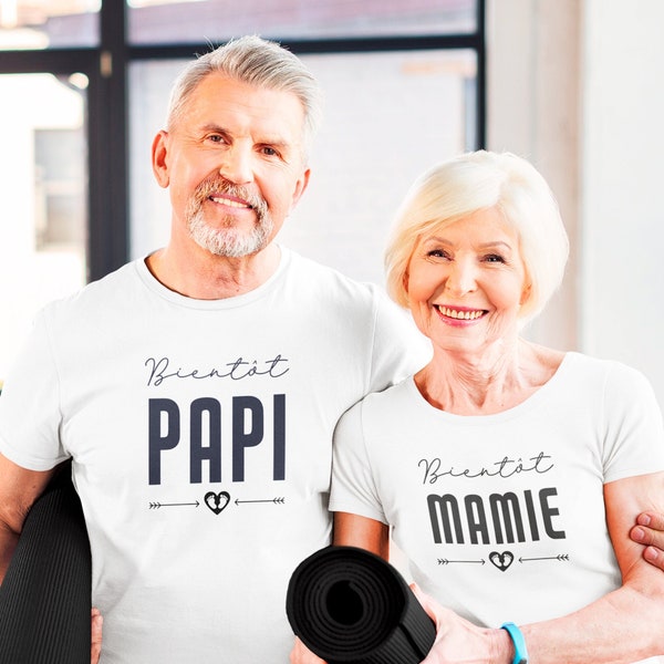 T-shirt Mamie, T-shirt Papi, Annonce grossesse grand parents