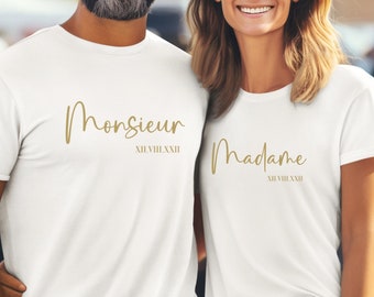 T-shirt de couple assorti, T-shirt mariage, Cadeau de mariage personnalisé