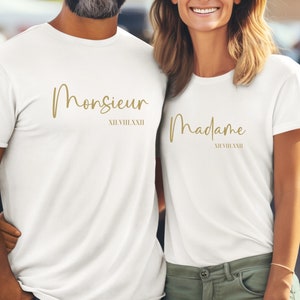 T-shirt de couple assorti, T-shirt mariage, Cadeau de mariage personnalisé