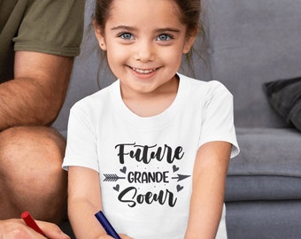 T-shirt « Grande Sœur Licorne » – Annonce Naissance – Cadeau Pour Future Grande Sœur – Coupe Classique