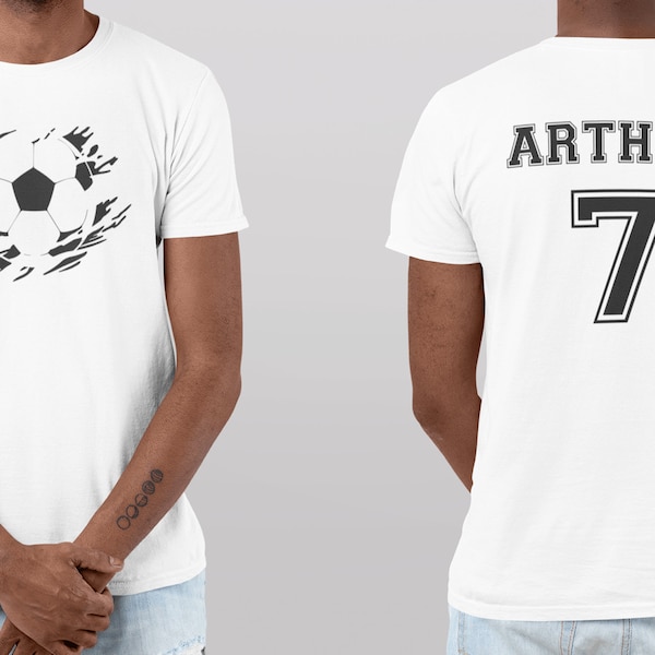 T-Shirt football personnalisé, Cadeau anniversaire footballeur personnalisé, T-shirt populaire