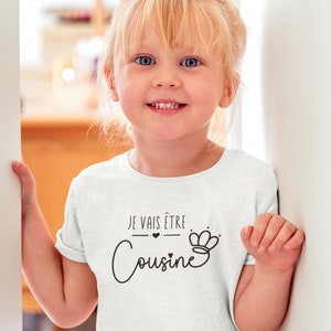 T-shirt future cousine personnalisable, T-shirt enfant je vais être cousine, Annonce grossesse image 9