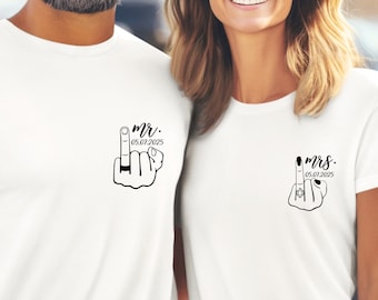 Mr and Mrs matching couple t-shirt, wedding couple t-shirt