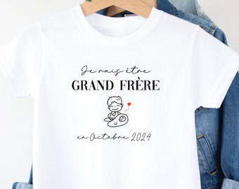 T-shirt futur grand frère, Annonce grossesse, Bientôt grand frère, T-shirt enfant je vais être grand frère