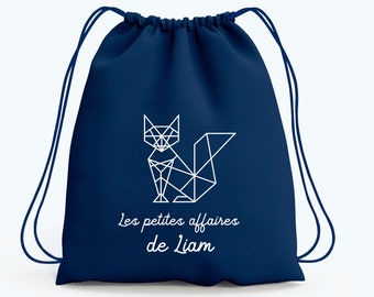 Sac à dos enfant, Sac à dos enfant personnalisé maternelle, Sac enfant renard, Sac à dos à cordon