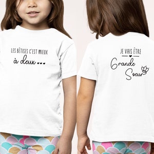 T-shirt future grande soeur, Annonce grossesse, Bientôt grande soeur, T-shirt enfant je vais être grande soeur zdjęcie 1