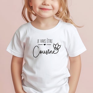 T-shirt future cousine personnalisable, T-shirt enfant je vais être cousine, Annonce grossesse image 1