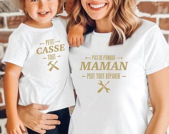 T-shirt maman, T-shirt famille personnalisé, T-shirt assortis