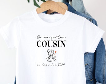 T-Shirt für zukünftige Cousine, Schwangerschaftsankündigung, bald Cousine, Kinder-T-Shirt, ich werde Cousine