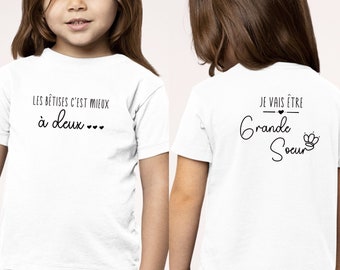 T-Shirt für zukünftige große Schwestern, Schwangerschaftsankündigung, Bald große Schwester, Kinder-T-Shirt „Ich werde große Schwester“