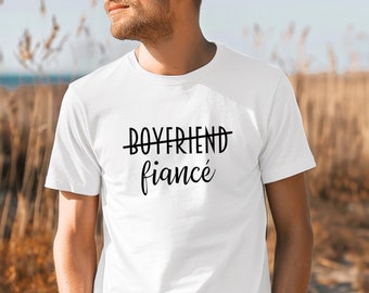 TShirt Boyfriend Fiancé, cadeau fiancé, tshirt fiancailles, couple fiancé