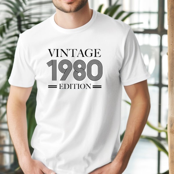 T-shirt personnalisé année de naissance, cadeau anniversaire, fête anniversaire, vintage edition, T-shirts populaires