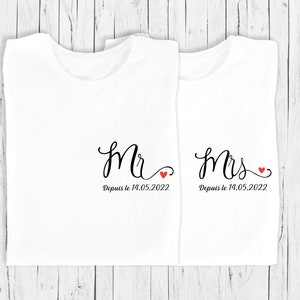 Mr and Mrs Matching Couple T-Shirt, Wedding Couple T-Shirt