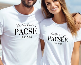 Matching couple t-shirt, PACS couple, PACS gift, PACS future