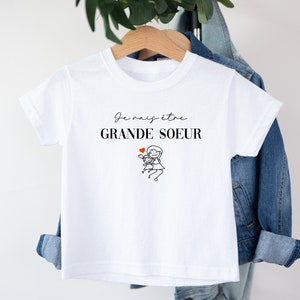 T-shirt future grande soeur, Annonce grossesse, Bientôt grande soeur, T-shirt enfant je vais être grande soeur image 1