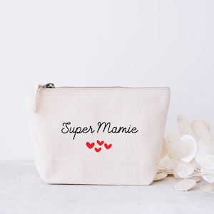 Pochette personnalisée, Trousse personnalisée, Trousse de maquillage personnalisée, fêtes des grand mères