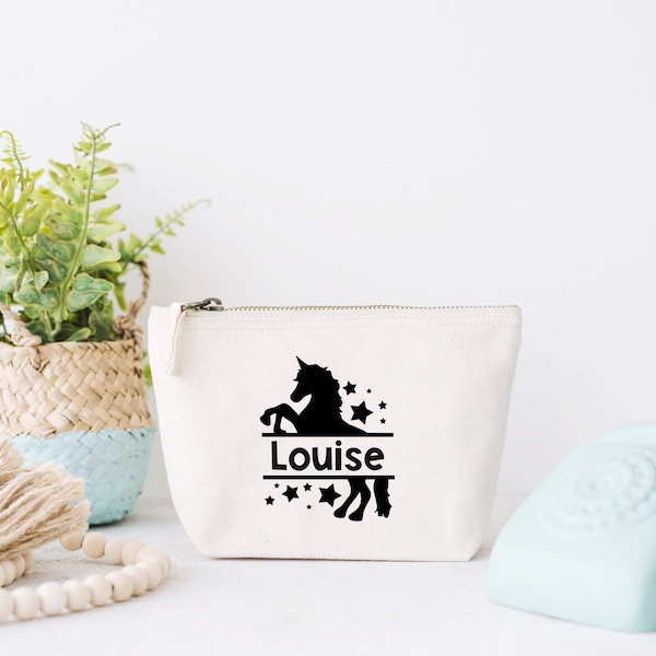 Trousse Licorne, Trousse personnalisé enfant, Trousse enfant prénom