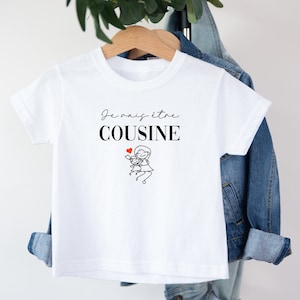 T-Shirt Zukünftige Cousine, Schwangerschaftsanzeige, Bald Cousine, Kinder T-Shirt, Ich werde Cousine