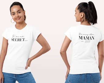 T-shirt annonce grossesse maman, Bientôt maman, Annonce grossesse