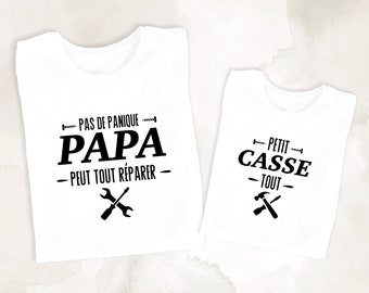 T-shirt papa, T-shirt famille personnalisé, T-shirt assortis
