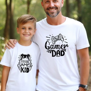 Personalized Dad T-shirt, Gamer Dad Gamer Kid, Personalized Adult Child T-Shirt Set, Dad Gift Idea