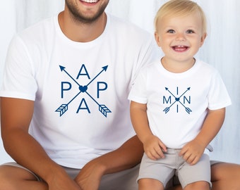 T-shirt papa, Cadeau famille, Cadeau personnalisé pour papa, T-shirt assorti