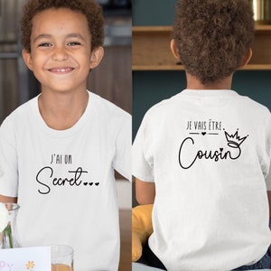 T-shirt futur cousin, Annonce grossesse, Bientôt cousin, T-shirt enfant, Je vais être cousin image 1