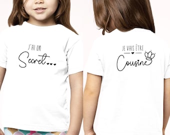 T-shirt future cousine, Annonce grossesse, Bientôt cousine, T-shirt enfant, Je vais être cousine