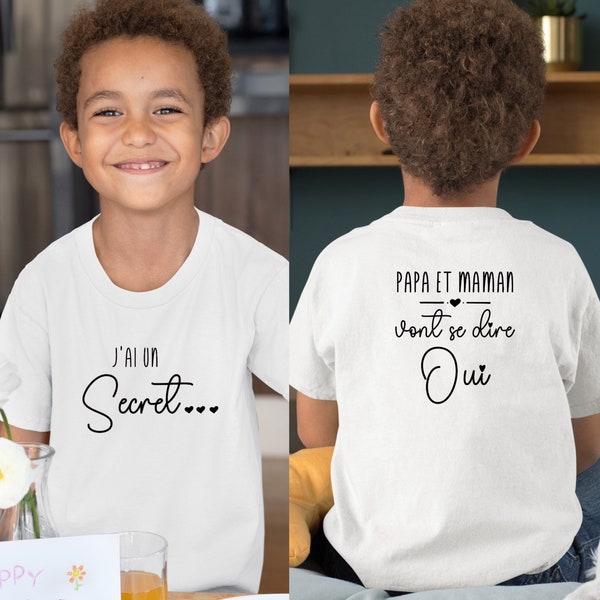 T-shirt mariage, Annonce mariage, T-shirt enfant