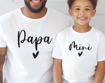 T-shirt pour père et fils, T-shirt famille, T-shirt papa fils, T-shirt papa fille, Cadeau fête des pères