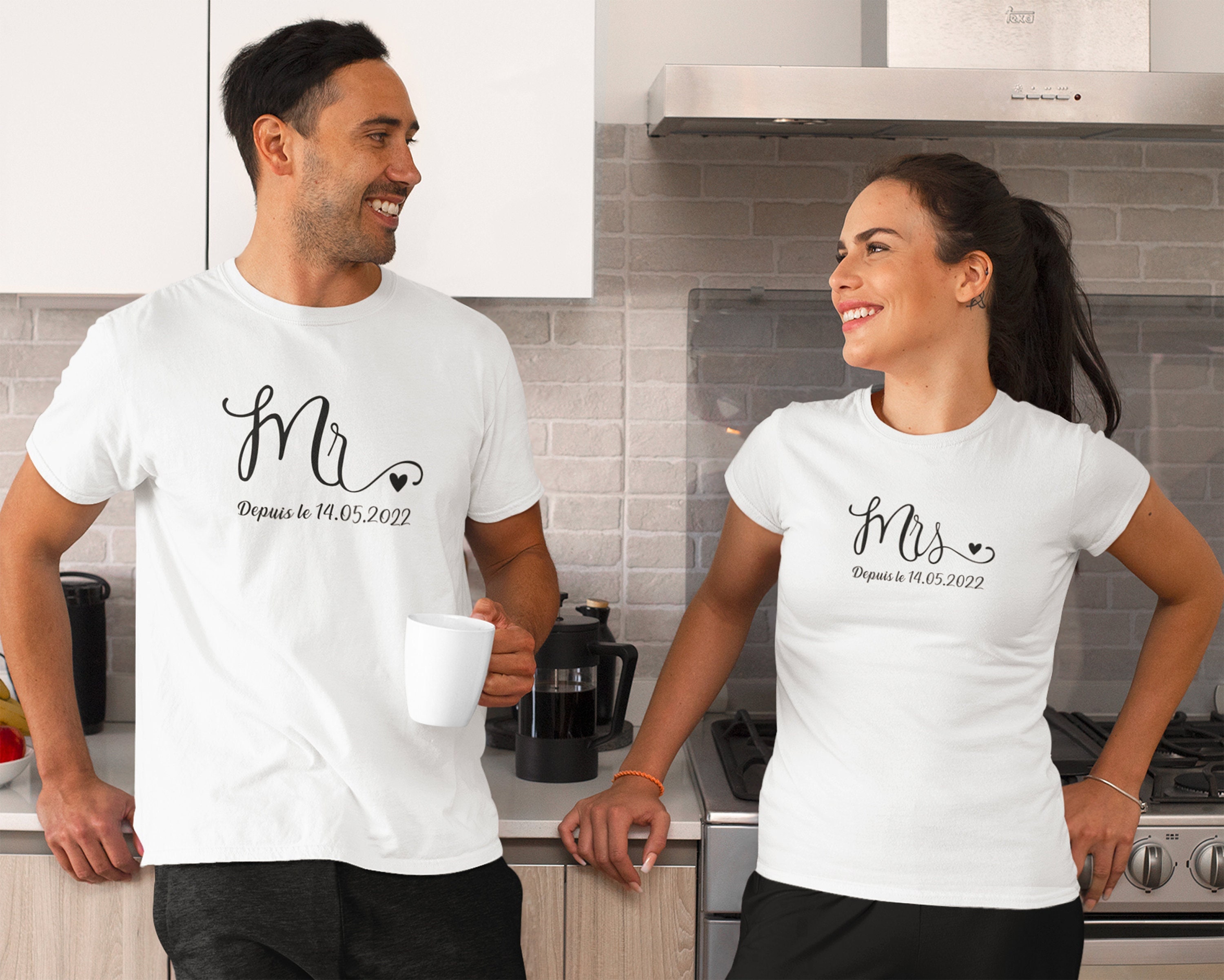 Discover T-shirt De Couple Assorti Mr Et Mme, T-Shirts Familiaux Assortis