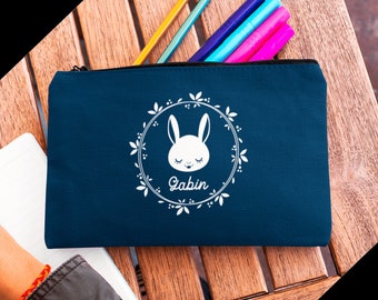 Trousse Lapin, Trousse personnalisé enfant, Trousse enfant prénom