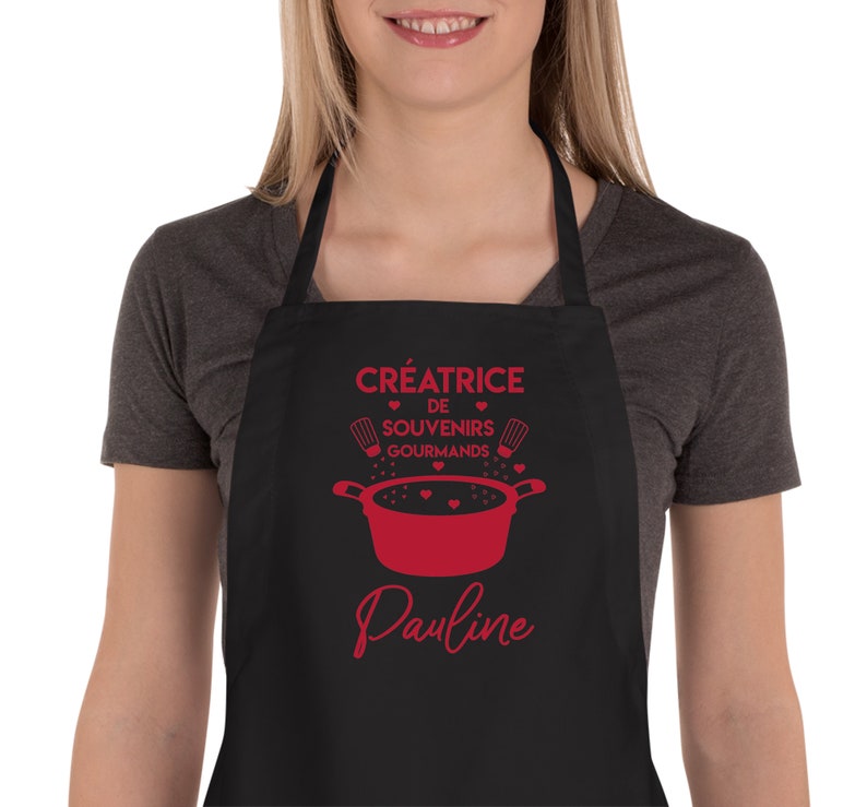 Tablier de cuisine personnalisé avec prénom, Cadeau de cuisine image 4