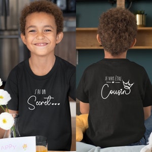 T-shirt futur cousin, Annonce grossesse, Bientôt cousin, T-shirt enfant, Je vais être cousin image 2