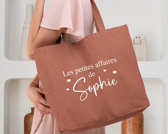 Cabas Personnalisé en coton, Sac coton , Sac fourre-tout, Sac prénom