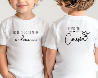 Maglietta "futuro cugino", Annuncio di gravidanza, Presto sarò un cugino, Maglietta per bambini, Diventerò un cugino