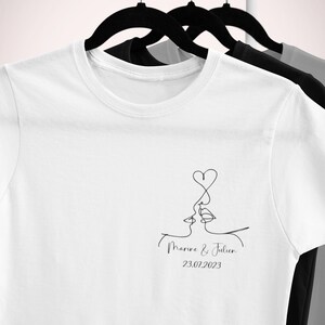 T-shirt mariage, Mr Mme, Cadeau de mariage, Jeunes mariés image 6